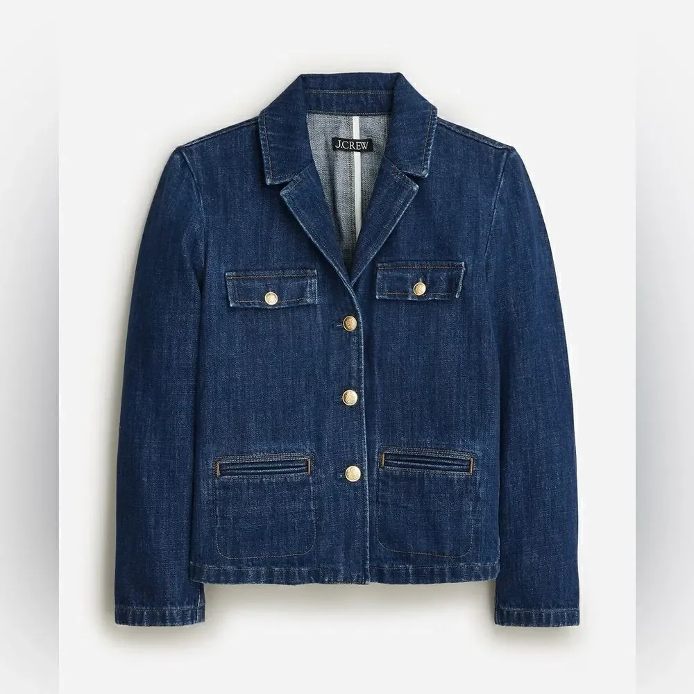 J Crew Denim Blazer Jacket in Resin Wash NWT